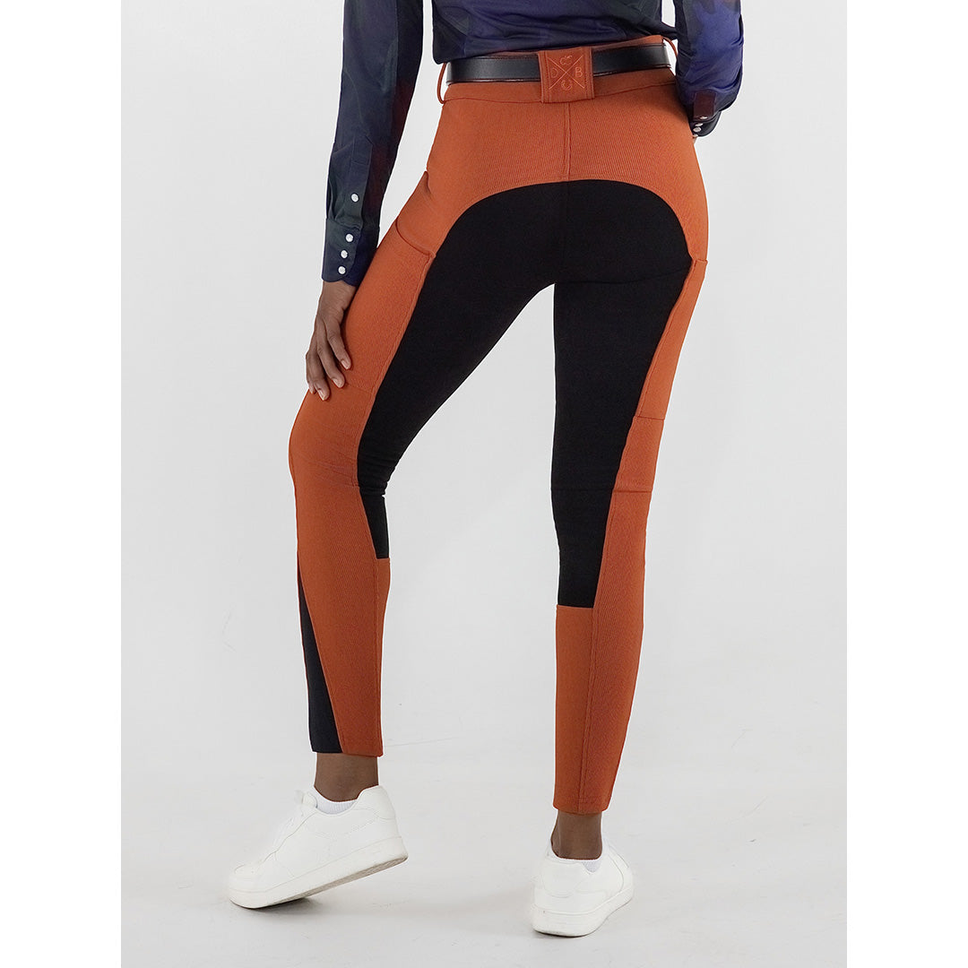 Dapplebay Pro Ribbed Full Seat Suede Breeches-Rust
