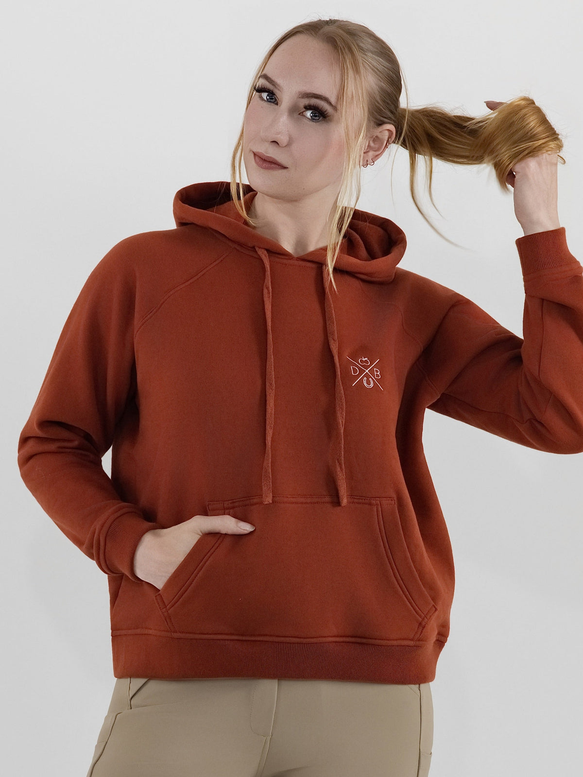 Dapplebay Palm Trees & Horse Shows Hoodie-Rust