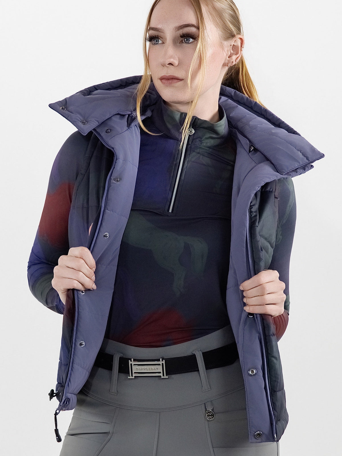 Dapplebay Reversible Puffer Vest-Purple Dusk