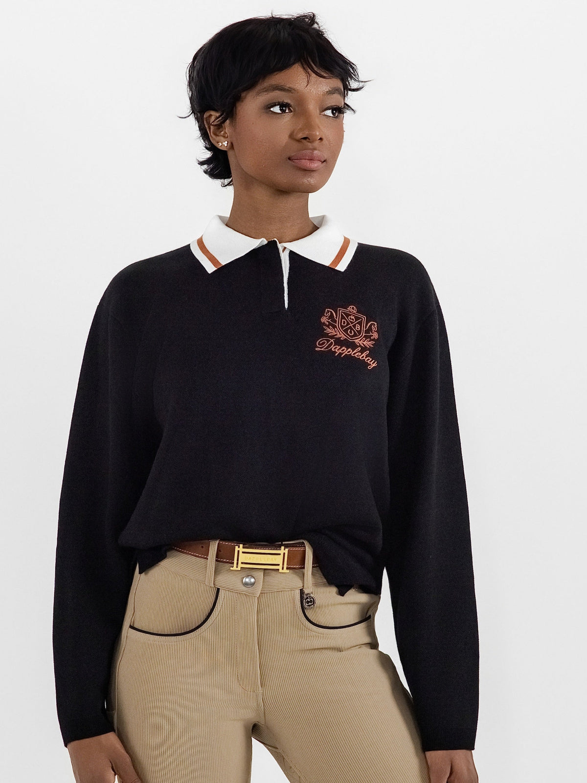 Dapplebay Prep Polo Sweater-Black