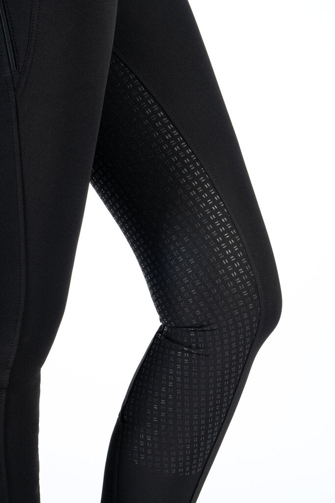 HKM Ari Mid Rise- Sil. Full Seat Ladies Riding Breeches - Breeches.com