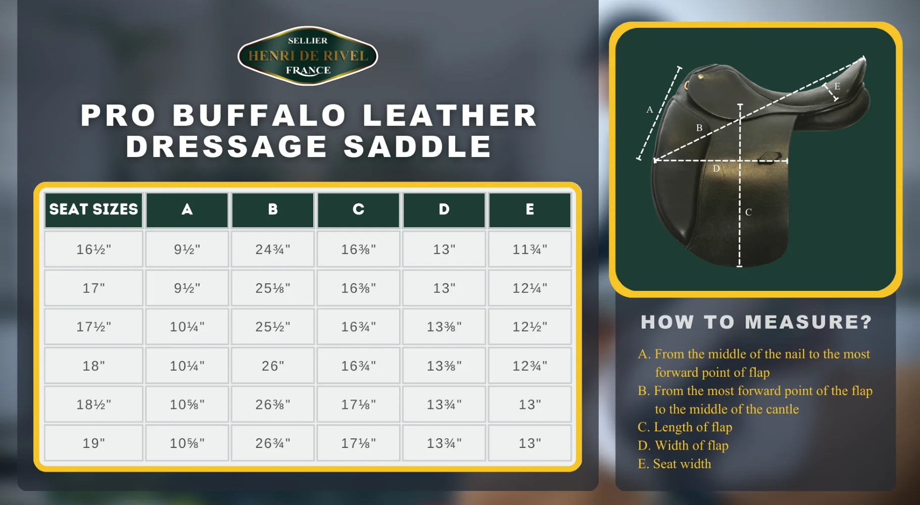 Henri de Rivel Pro Buffalo Leather Dressage Saddle