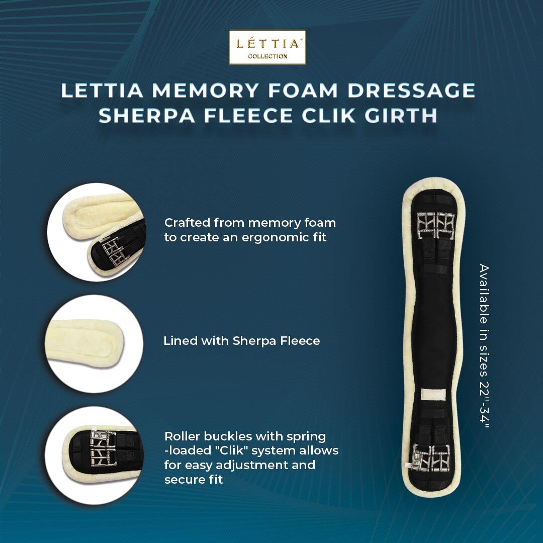 Lettia Memory Foam Dressage Sherpa Fleece Clik Girth
