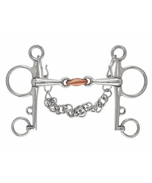 Shires Double Jointed Copper Lozenge Pelham-Stainless Steel-5"