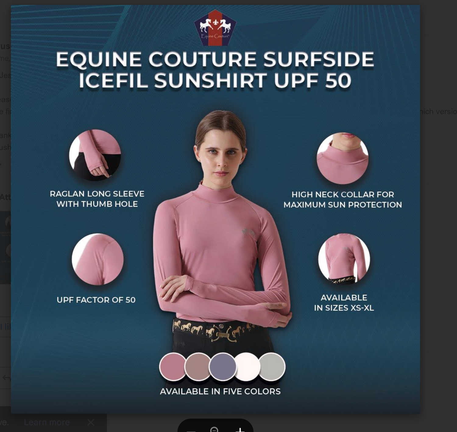 Equine Couture Surfside Icefil Sunshirt UPF 50