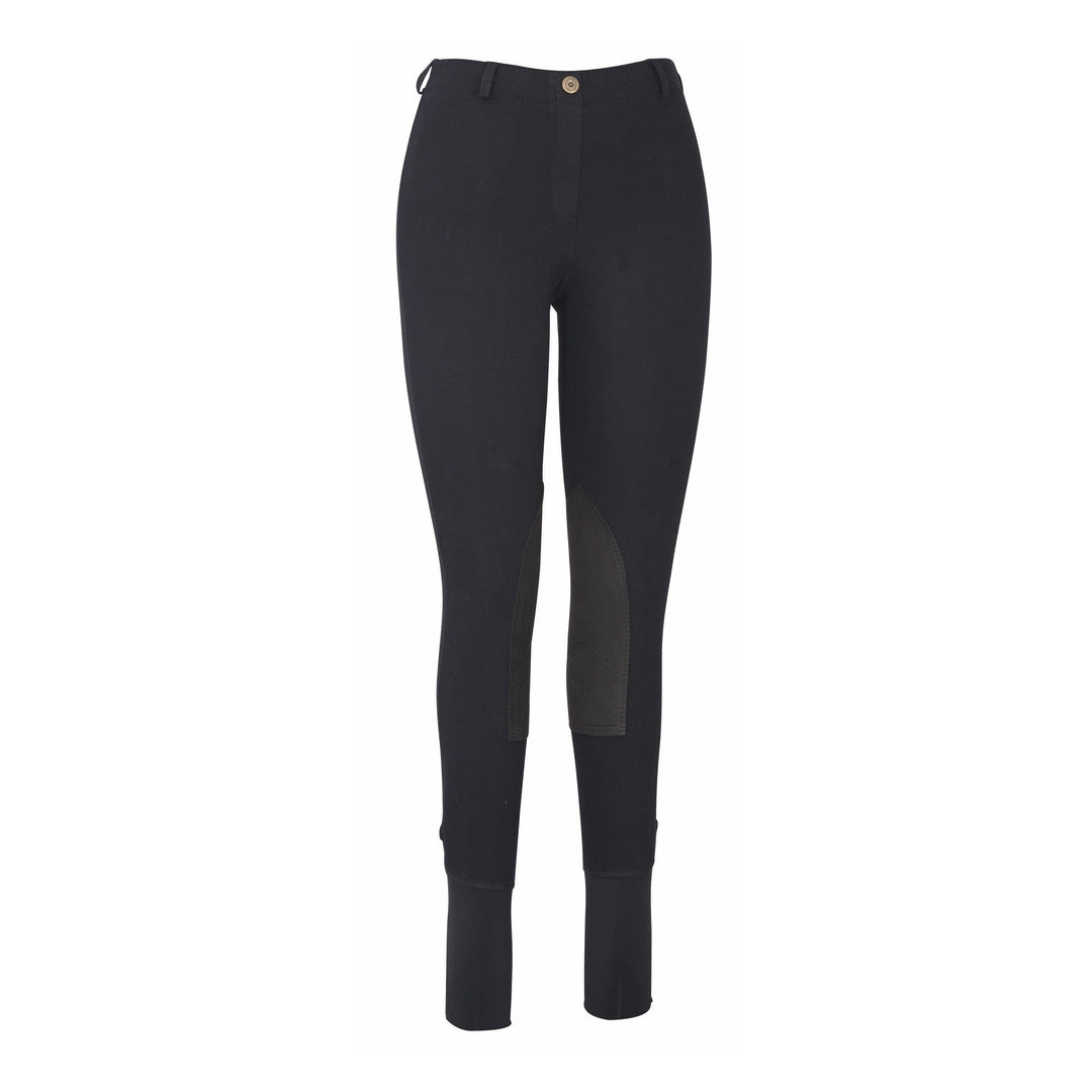 TuffRider Ladies Cotton Lowrise Pull-On Knee Patch Breeches - Breeches.com