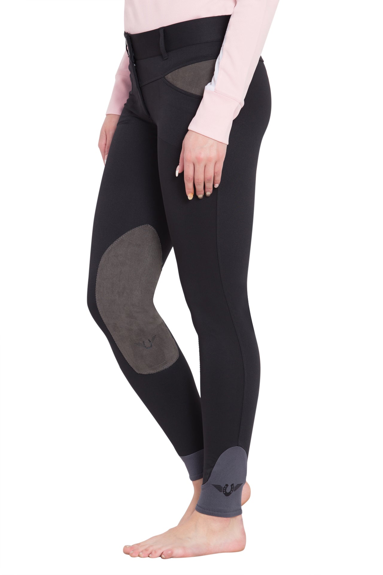 TuffRider Ladies Sydney Knee Patch Breeches w/ Contoured sock bottom (CSB) - Breeches.com