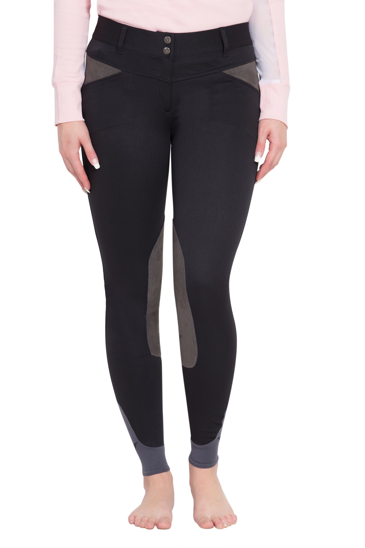 TuffRider Ladies Sydney Knee Patch Breeches w/ Contoured sock bottom (CSB) - Breeches.com