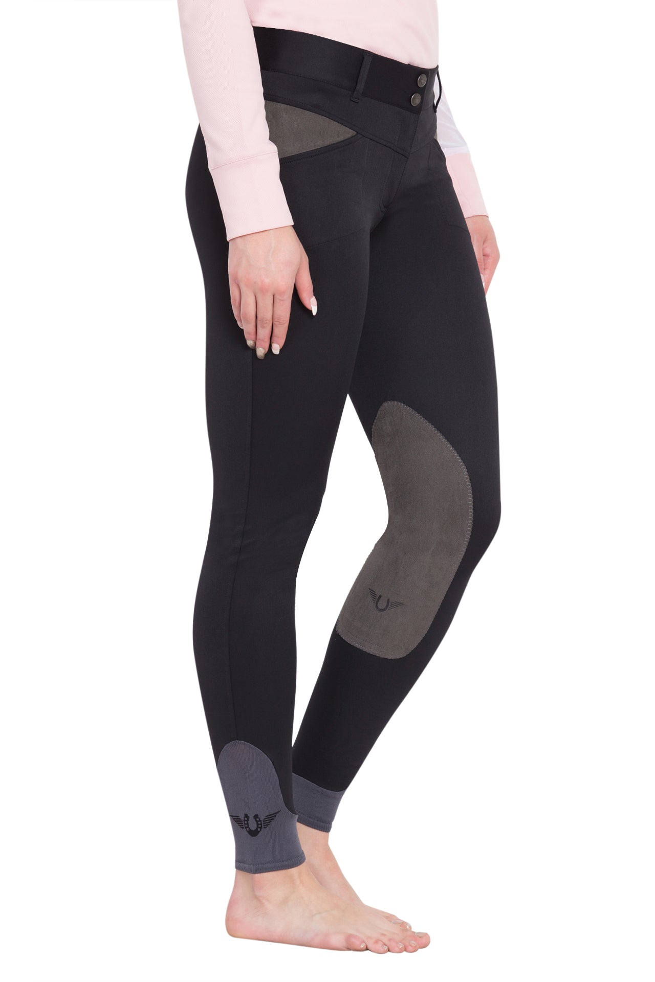 TuffRider Ladies Sydney Knee Patch Breeches w/ Contoured sock bottom (CSB) - Breeches.com