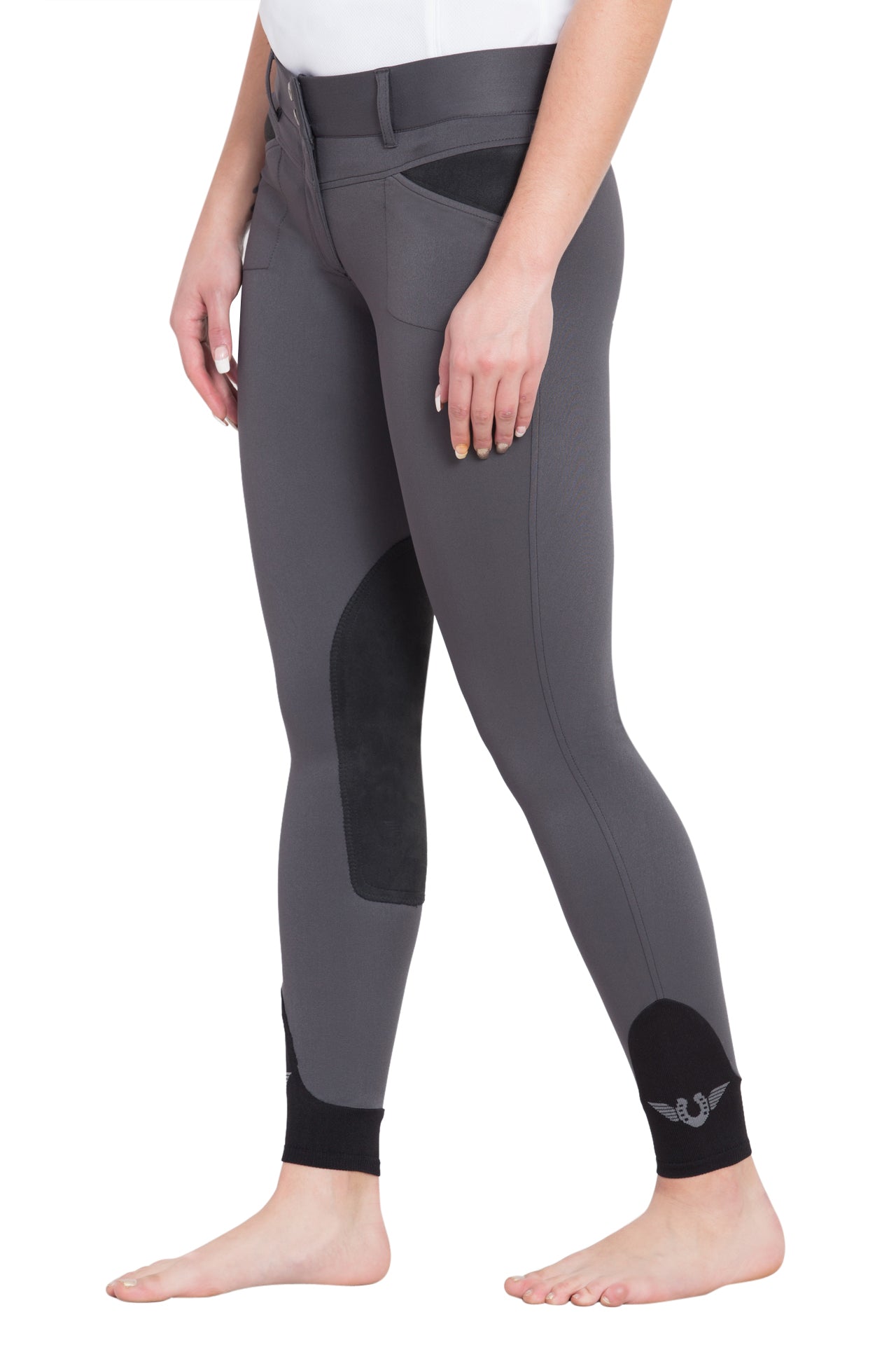 TuffRider Ladies Sydney Knee Patch Breeches w/ Contoured sock bottom (CSB) - Breeches.com