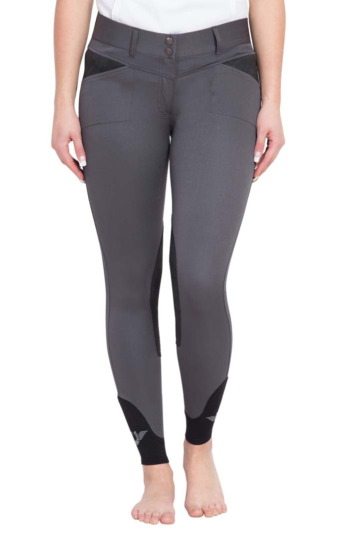 TuffRider Ladies Sydney Knee Patch Breeches w/ Contoured sock bottom (CSB) - Breeches.com