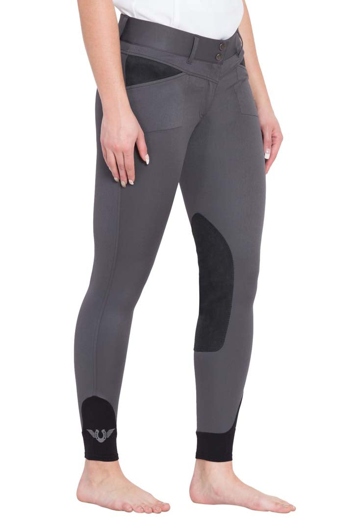 TuffRider Ladies Sydney Knee Patch Breeches w/ Contoured sock bottom (CSB) - Breeches.com