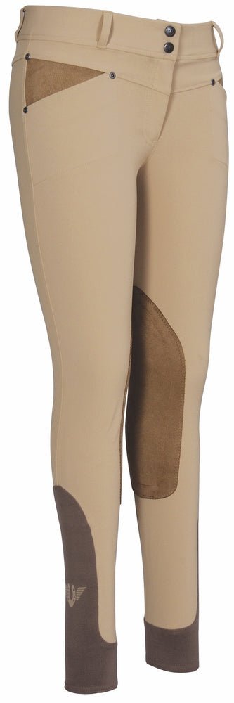 TuffRider Ladies Sydney Knee Patch Breeches w/ Contoured sock bottom (CSB) - Breeches.com