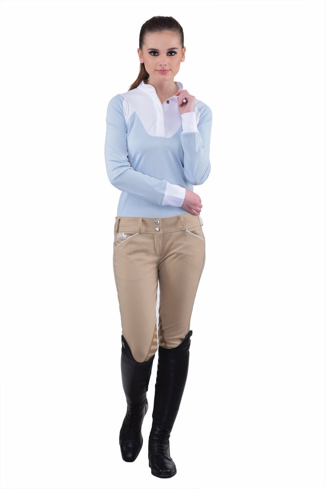 Equine Couture Ladies Brittni Silicone Knee Patch Breeches - Breeches.com
