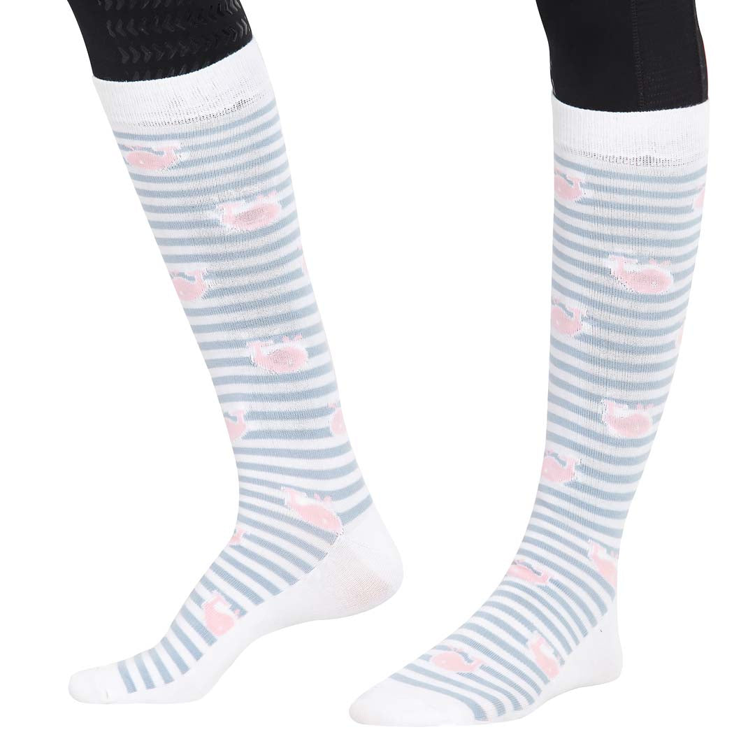 Equine Couture Ladies Whales Bamboo Knee Hi Socks - 3 Pack - Breeches.com