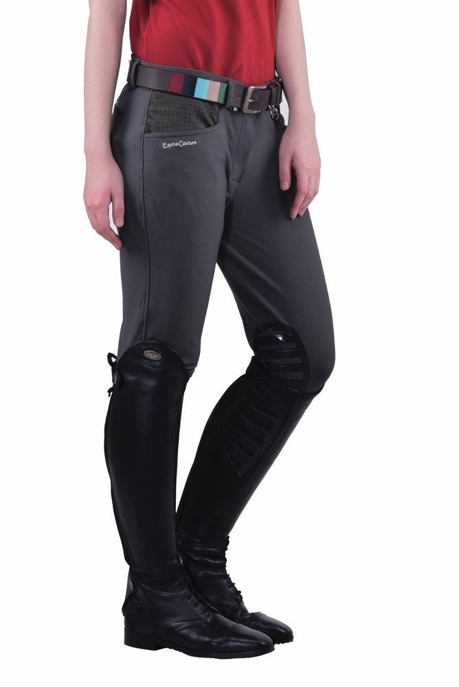 Equine Couture Ladies Oslo Silicone Knee Patch Breeches - Breeches.com