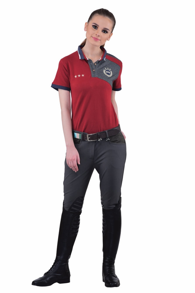 Equine Couture Ladies Oslo Silicone Knee Patch Breeches - Breeches.com