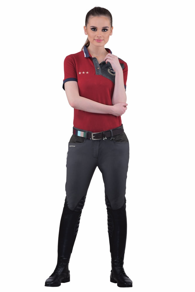 Equine Couture Ladies Oslo Silicone Knee Patch Breeches - Breeches.com