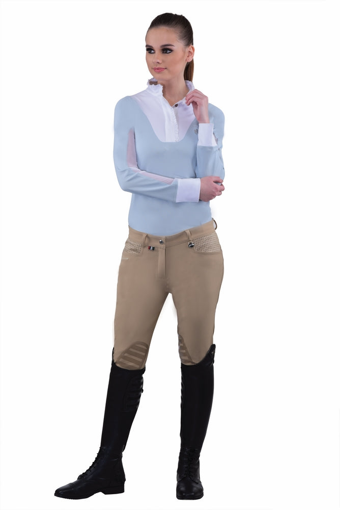 Equine Couture Ladies Oslo Silicone Knee Patch Breeches - Breeches.com