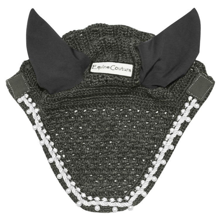 Equine Couture Fly Bonnet with Pearls and Crystals - Breeches.com