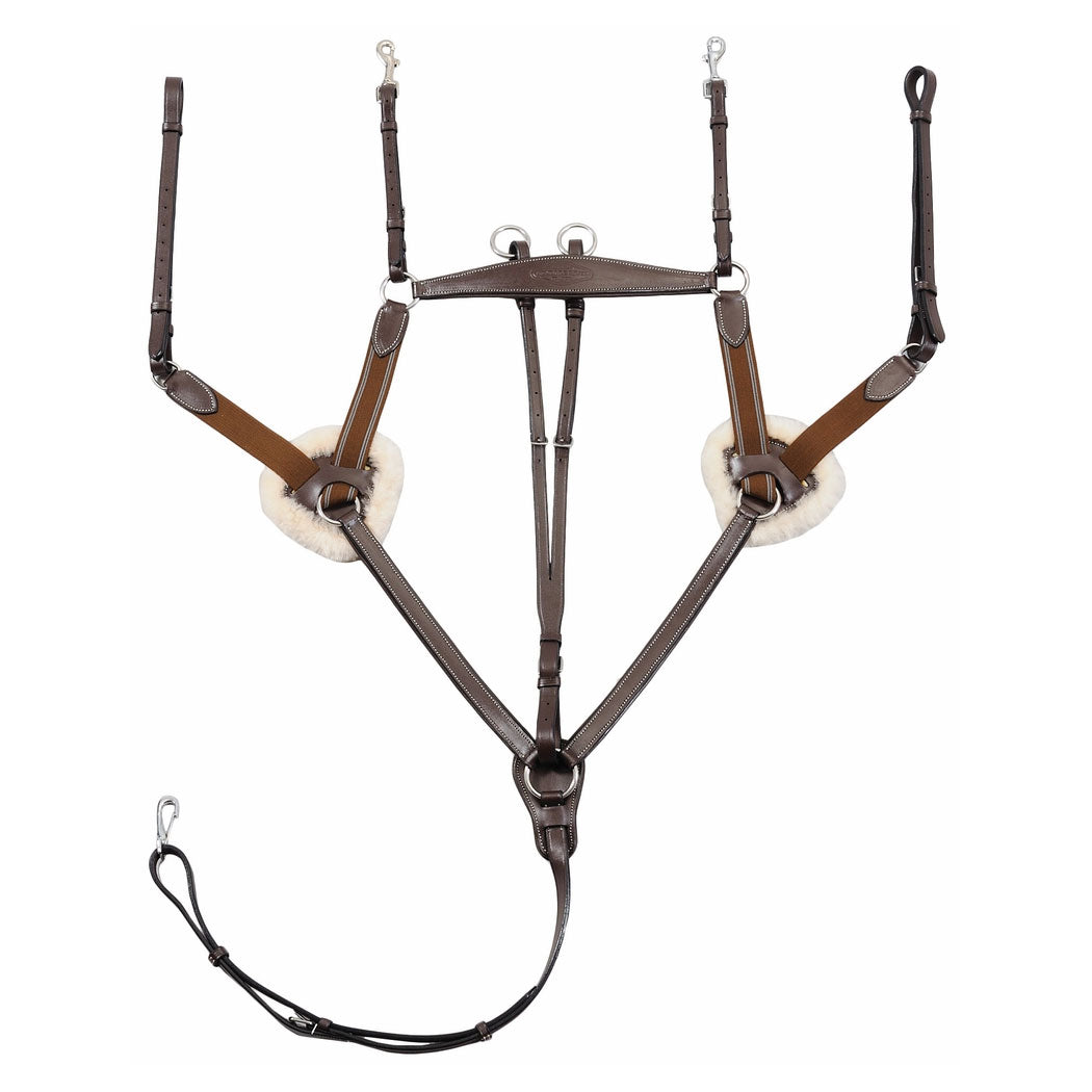 Henri de Rivel Pro 5 Point Elastic Breastplate Martingale with Running Attachment - Breeches.com