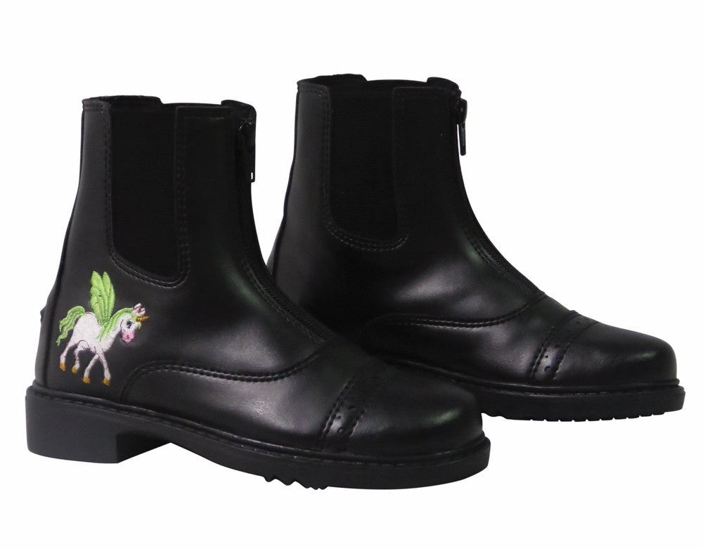 TuffRider Children s Unicorn Starter Front Zip Paddock Boots 3 Black