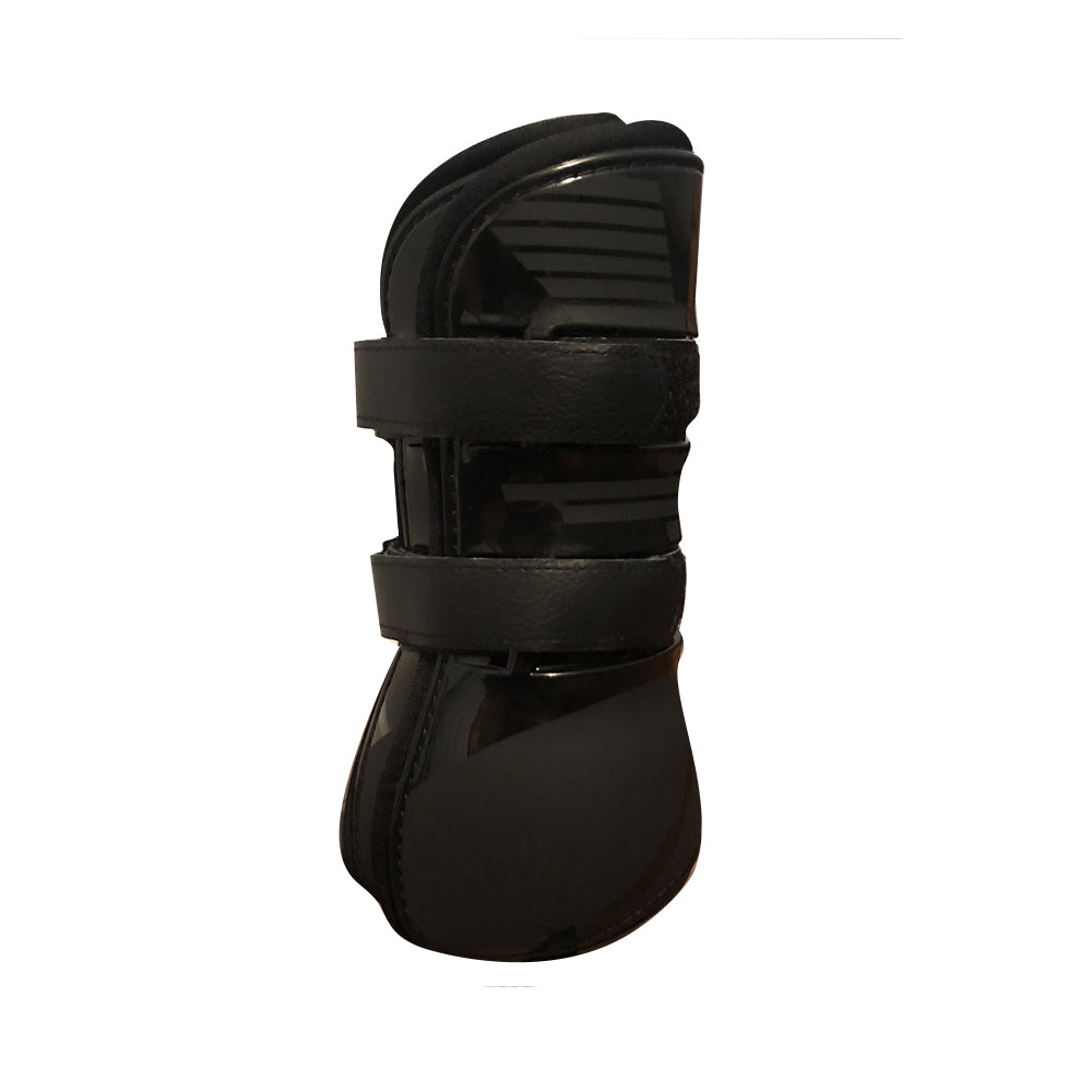 TuffRider Premium Engraved Boots w/ Leather Straps-2 Piece/Pair, Black, Full - Breeches.com