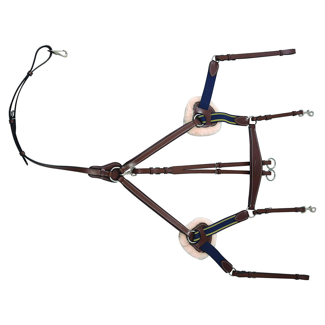 Henri de Rivel Pro 5 Point Elastic Breastplate Martingale with Running Attachment - Breeches.com