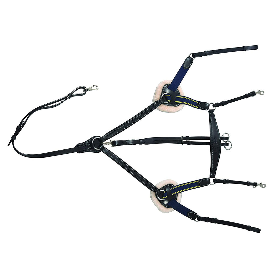 Henri de Rivel Pro 5 Point Elastic Breastplate Martingale with Running Attachment - Breeches.com