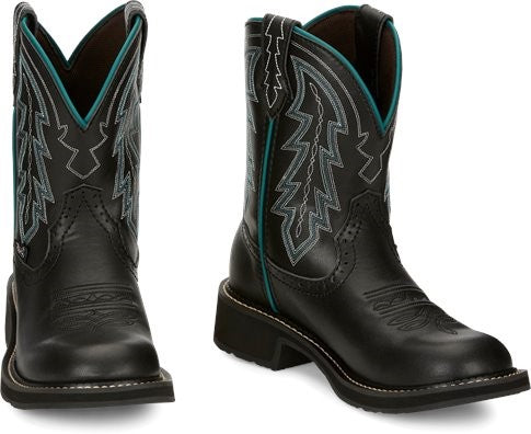 Justin Ladies Gypsy Lyla Round Toe Boots 10 Black