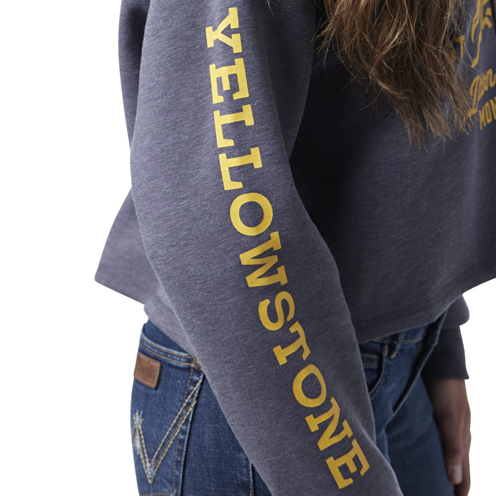 Yellowstone by Wrangler Ladies Dutton Ranch Cropped Sweatshirt - Breeches.com