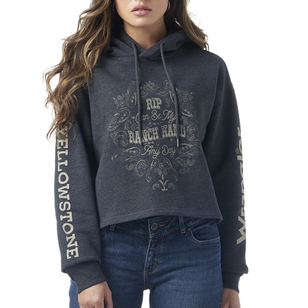 Yellowstone by Wrangler Ladies Dutton Ranch Cropped Sweatshirt - Breeches.com