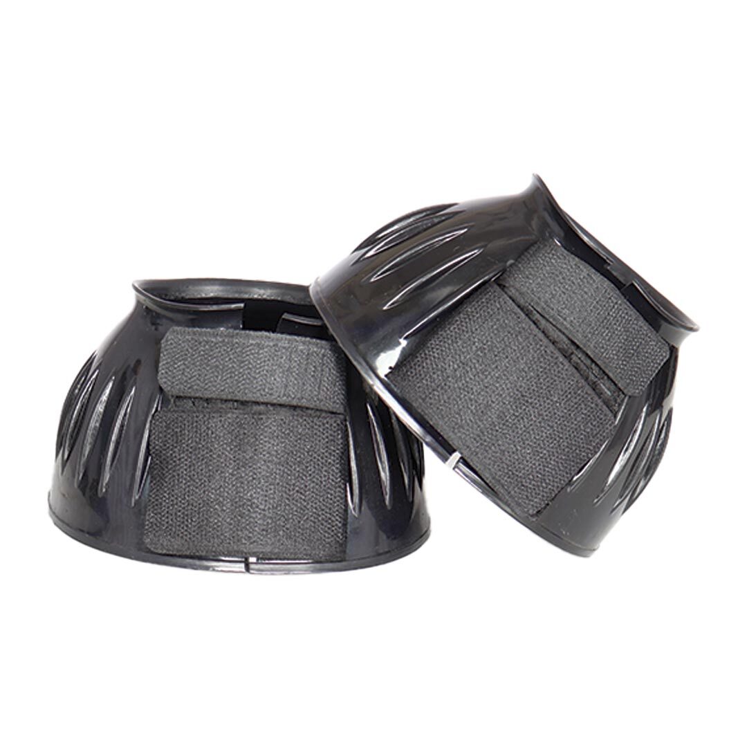 TuffRider Ribbed Rubber Bell Boots with Hook &amp; Loop Closure