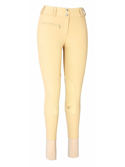 TuffRider Ladies Ribb Lowrise Wide Waistband Knee Patch Breeches - Breeches.com