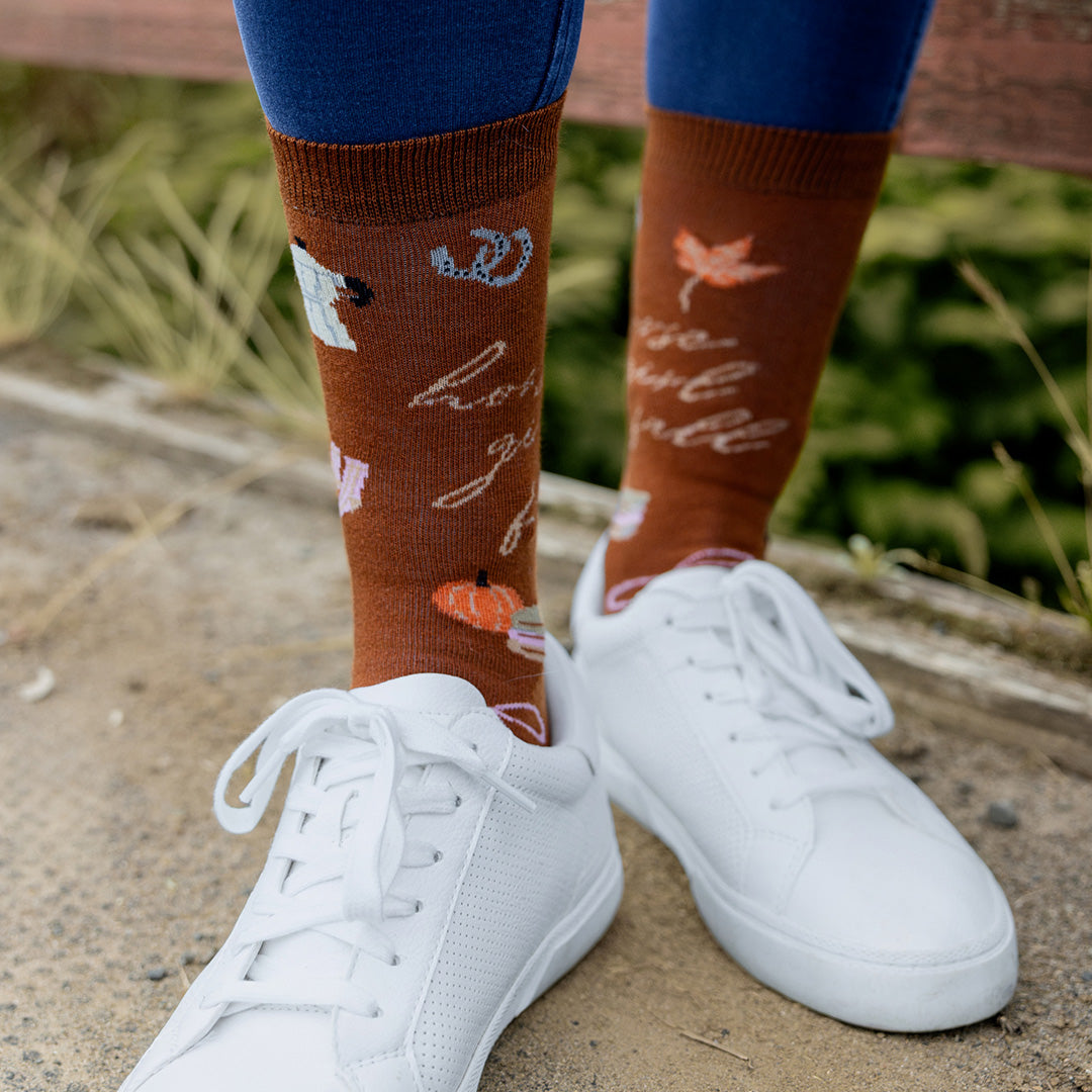 Dapplebay Horse Girl Fall Crew Socks