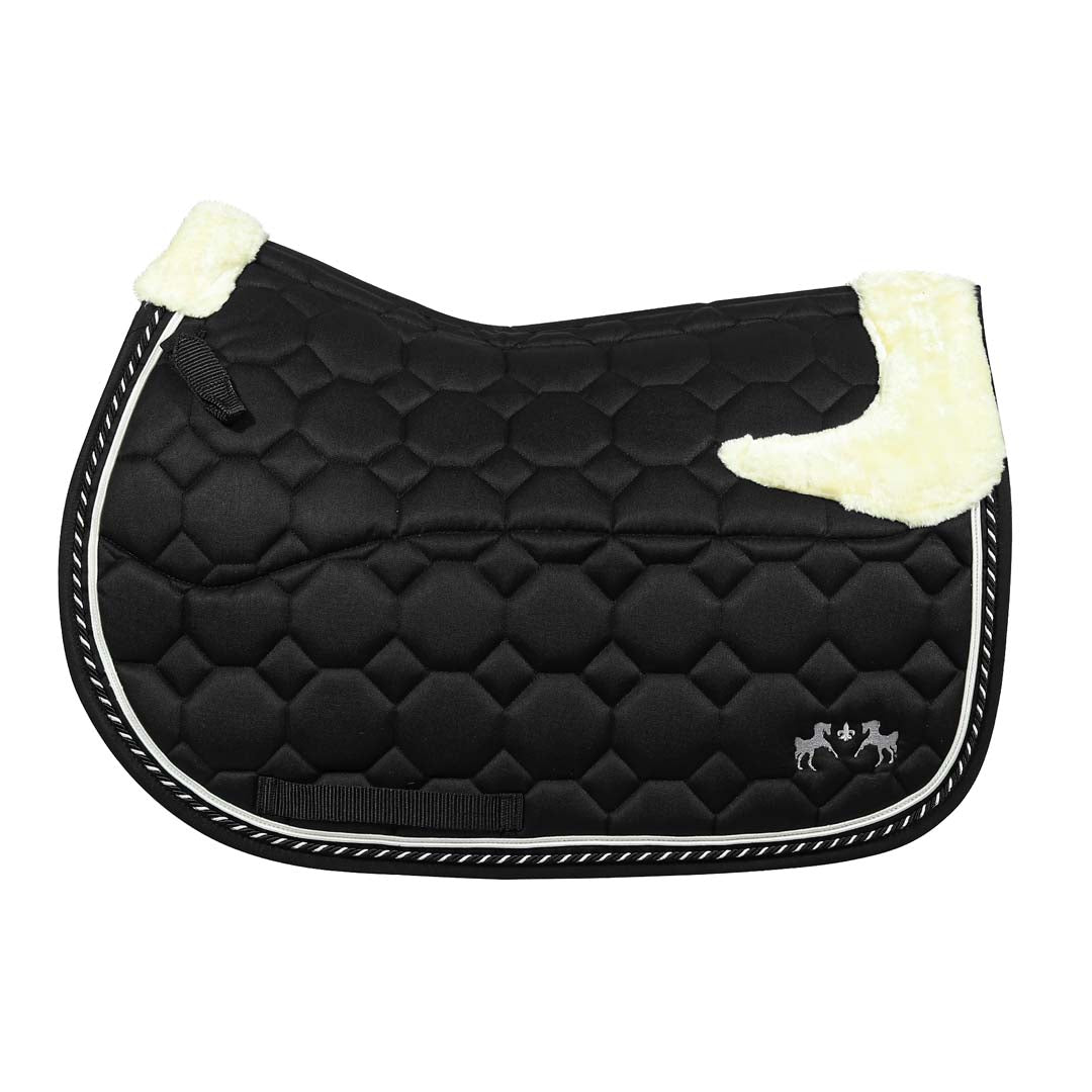 Equine Couture Luxe Saddle Pad with White Sherpa Fleece Lining