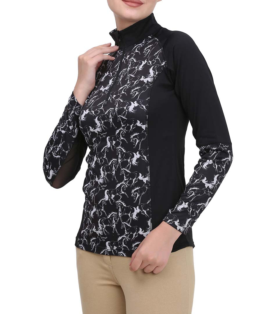 Equine Couture Ladies Linear Horses Sport Shirt