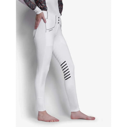 Equine Couture Saddle Stitch Extended Knee Patch Ladies Breeches