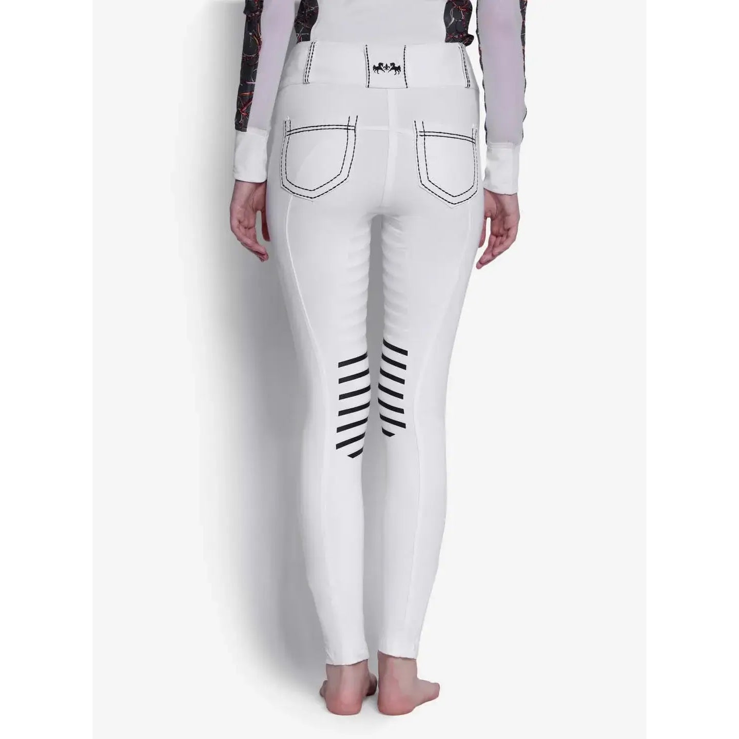 Equine Couture Saddle Stitch Extended Knee Patch Ladies Breeches