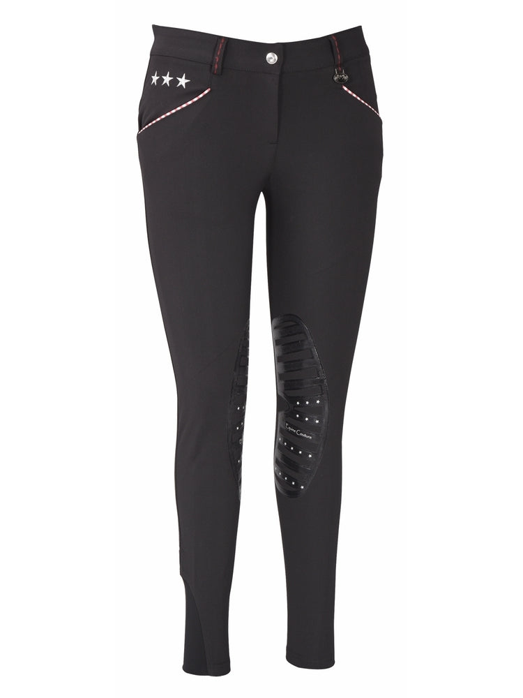 Equine Couture Ladies Stars &amp; Stripes Silicone Knee Patch Breeches - Breeches.com