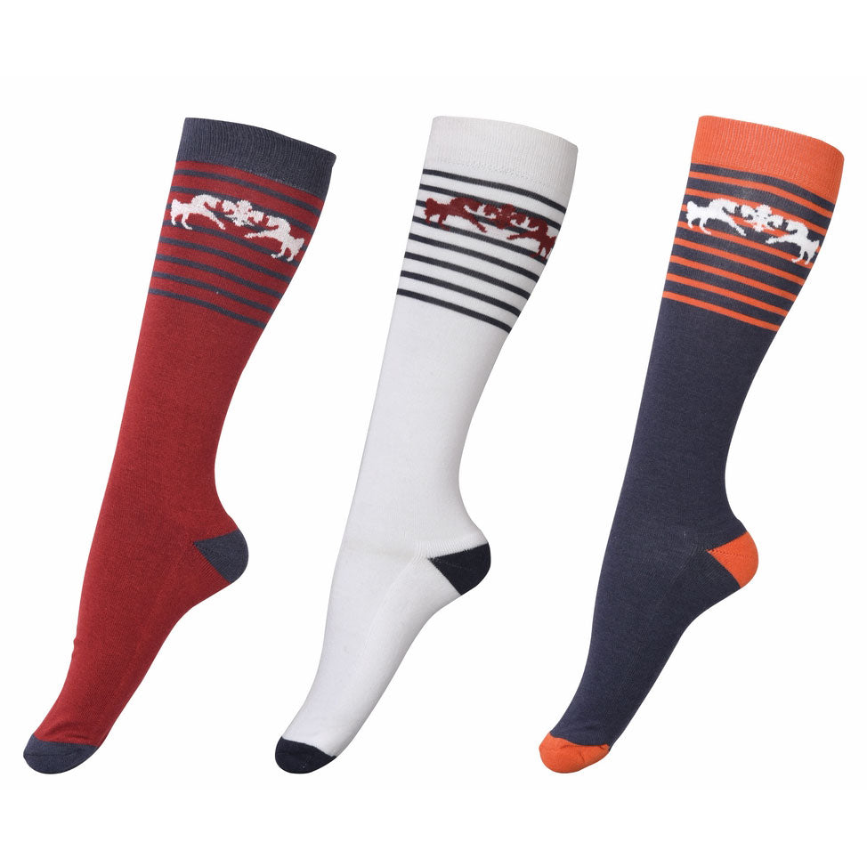 Equine Couture Sam Unisex Knee Hi Socks - 3 Pack