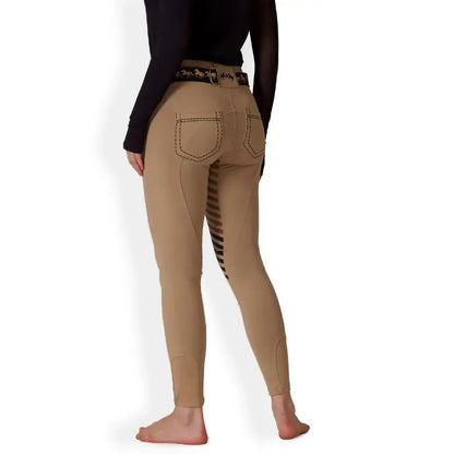 Equine Couture Saddle Stitch Extended Knee Patch Ladies Breeches