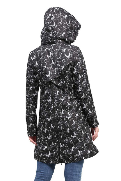 Equine Couture Ladies Linear Horse Rain Full Length Jacket