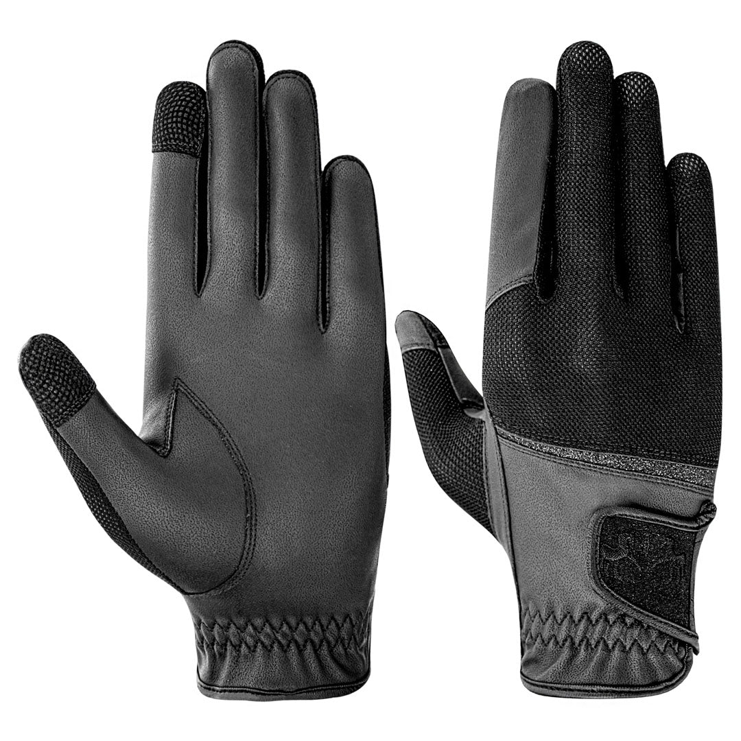 Equine Couture Aerocool Touch Screen Riding Gloves with Glitter - Breeches.com