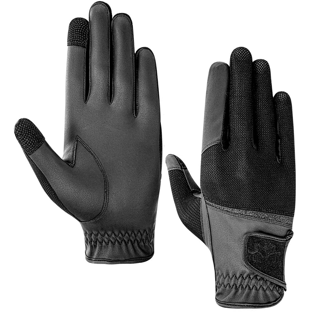 Equine Couture Aerocool Touch Screen Riding Gloves with Glitter - Breeches.com