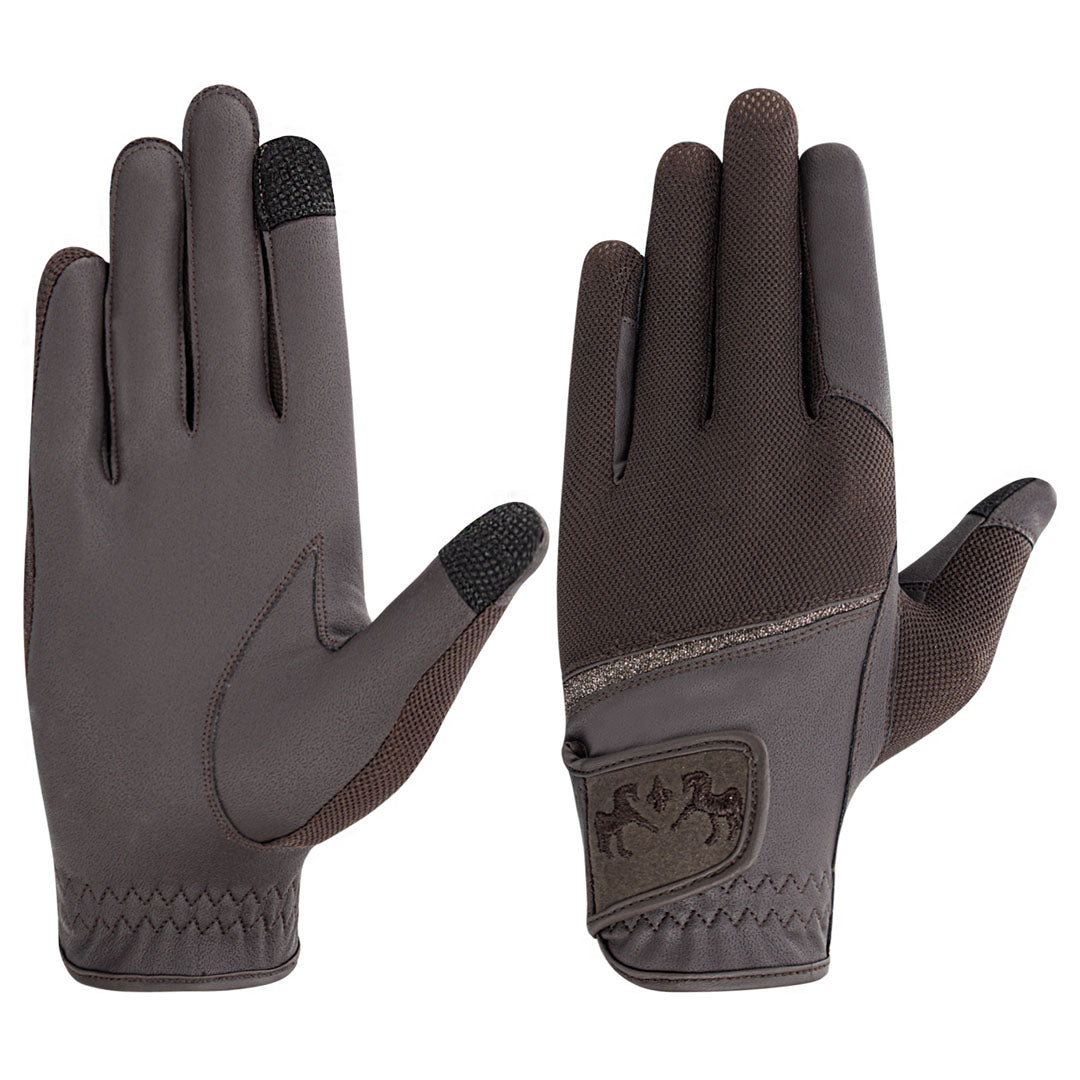 Equine Couture Aerocool Touch Screen Riding Gloves with Glitter - Breeches.com