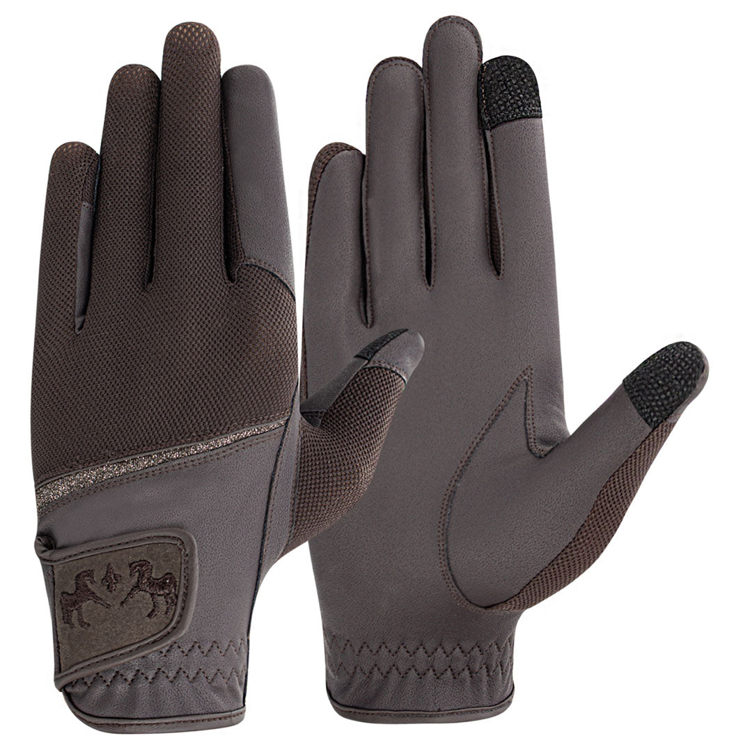 Equine Couture Aerocool Touch Screen Riding Gloves with Glitter - Breeches.com