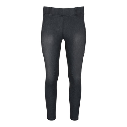 Equine Couture Ladies Denim Full Seat Silicon Tights with Phone Pocket- Breeches.com