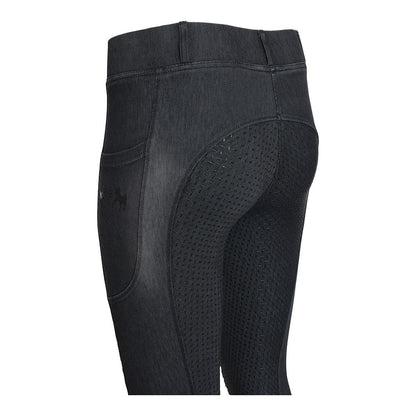 Equine Couture Ladies Denim Full Seat Silicon Tights with Phone Pocket- Breeches.com