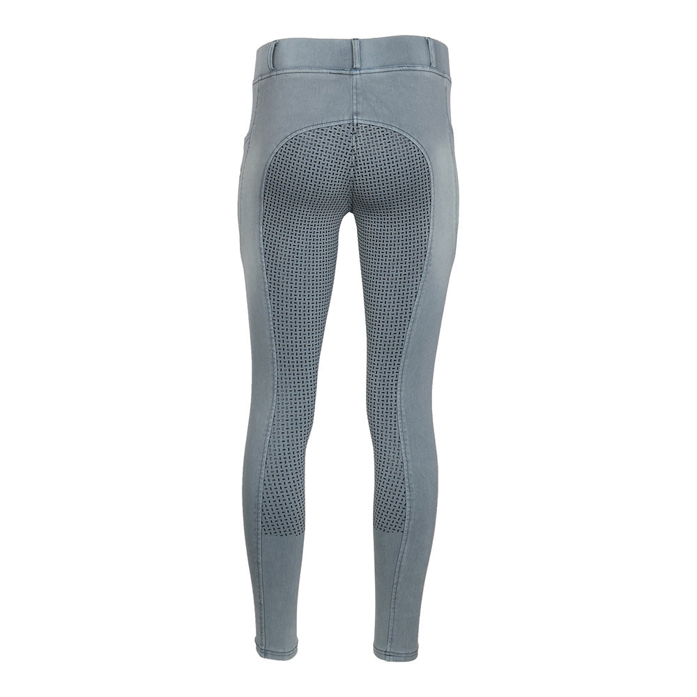 Equine Couture Ladies Denim Full Seat Silicon Tights with Phone Pocket